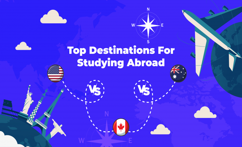 Top Student Destination for International Students: USA vs Canada Vs Australia
